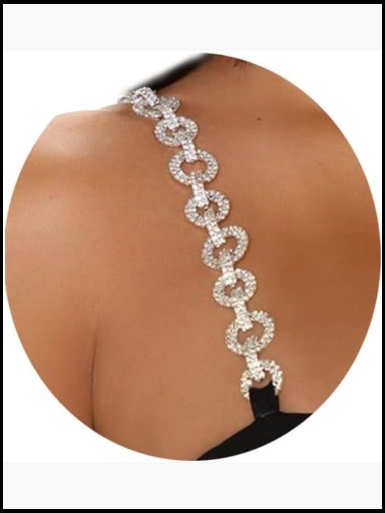 Crystal Rhinestone Lingerie Straps Body Chain Shoulder Jewelry Wedding Bridal